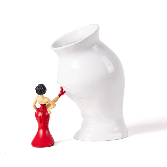 VASO CIRCUS BIANCO CON STATUETTA LUCY
