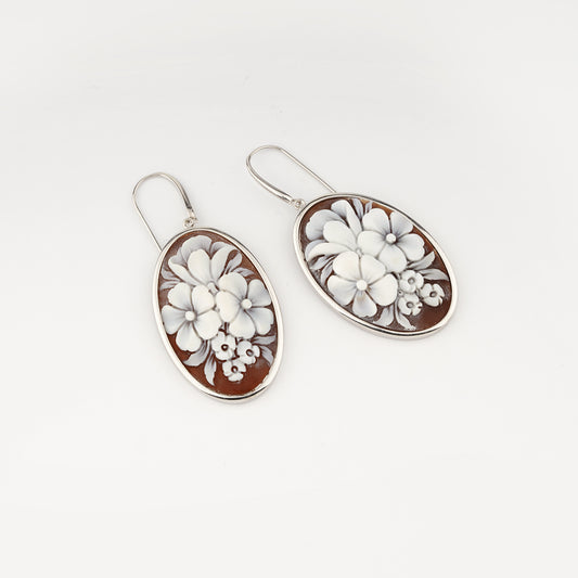 CAMEO ITALIANO - ORECCHINI ELYSEE INCISIONE BOUQUET