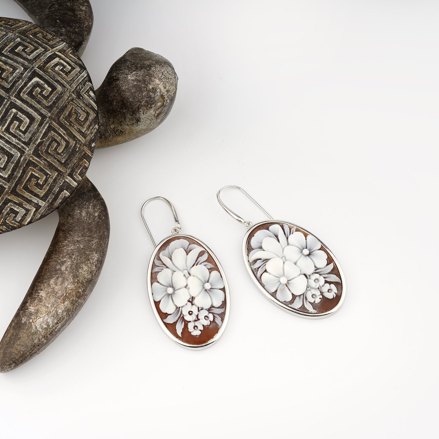 CAMEO ITALIANO - ORECCHINI ELYSEE INCISIONE BOUQUET