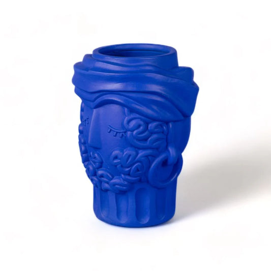 VASO TERRACOTTA UOMO BLU MAGNA GRAECIA