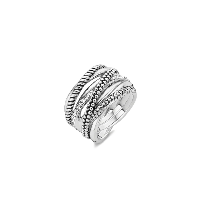 TI SENTO - ANELLO FASCIA IN ARGENTO CON ZIRCONI BIANCHI