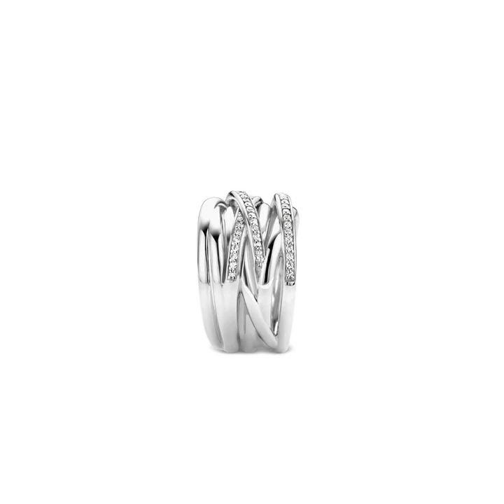 TI SENTO - ANELLO FASCIA ARGENTO E ZIRCONI