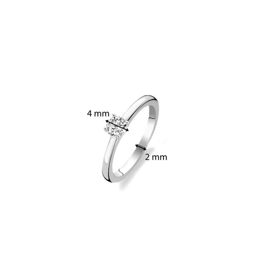 TI SENTO - ANELLO SOLITARIO IN ARGENTO CON ZIRCONE CENTRALE