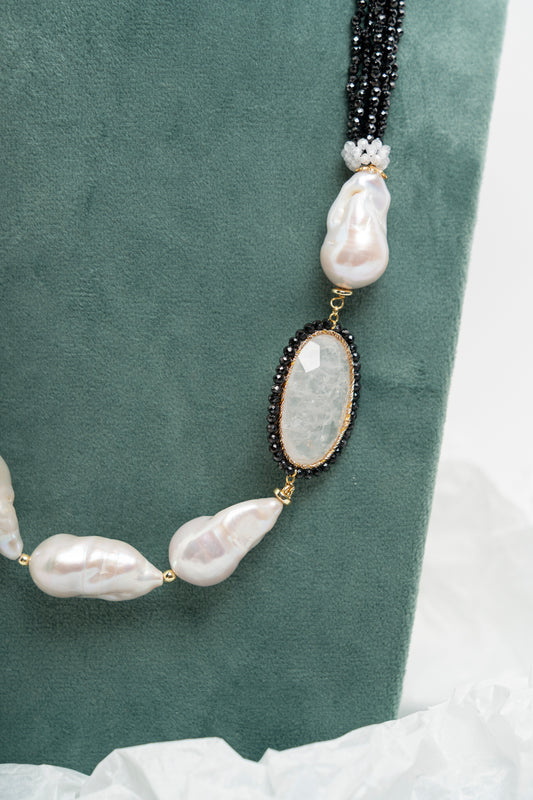 SICYLUI - COLLANA CON PERLE SCARAMAZZE E ZIRCONI