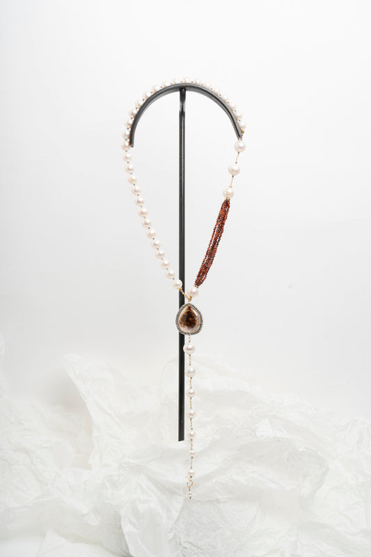 SICYLUI - COLLANA CON ZIRCONI E PERLE NATURALI