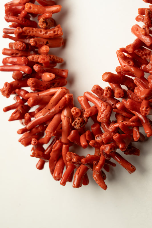 SOARA - COLLANA MULTIFILI IN CORALLO ROSSO MEDITERRANEO