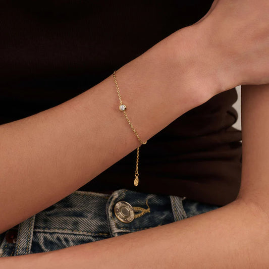 TI SENTO - BRACCIALE ARGENTO DORATO CON PUNTO LUCE ZIRCONE