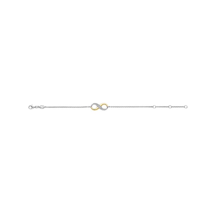 TI SENTO - BRACCIALE INFINITO ARGENTO DORATO E ZIRCONI