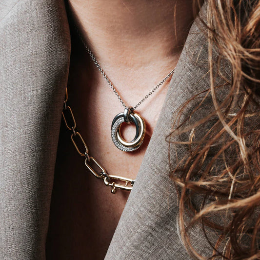 TI SENTO - COLLANA PENDENTE BICOLORE CON ZIRCONI
