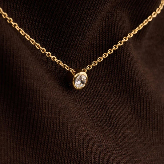 TI SENTO - COLLANA ARGENTO DORATO CON PUNTO LUCE ZIRCONE