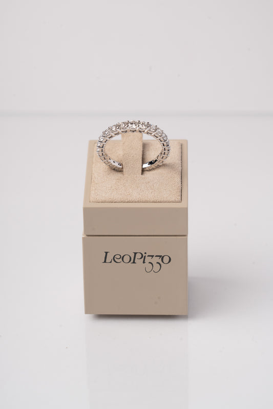 LEO PIZZO - ANELLO VERETTA ORO BIANCO E DIAMANTI