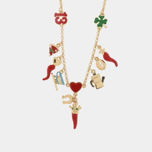 AMO NAPOLI - COLLANA IN METALLO CON CHARMS NAPOLETANI
