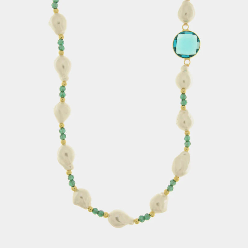 AMO VENEZIA - COLLANA IN METALLO CRISTALLI TUCHESI E PERLE