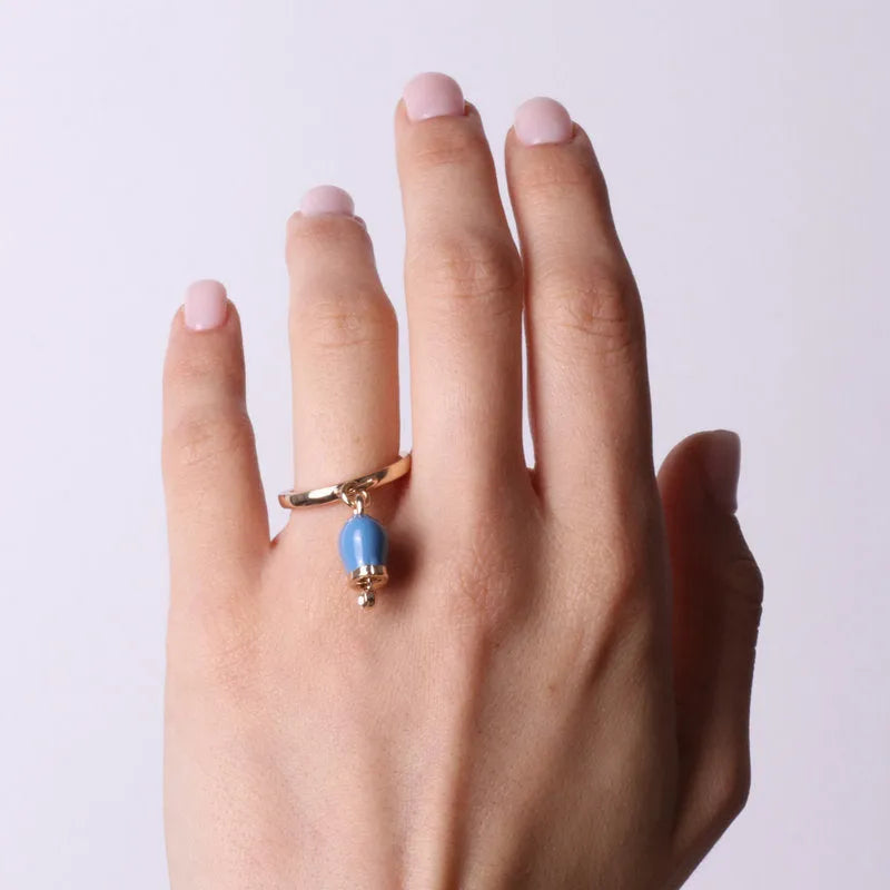 AMO CAPRI - ANELLO METALLO DORATO CAMPANELLA AVIO