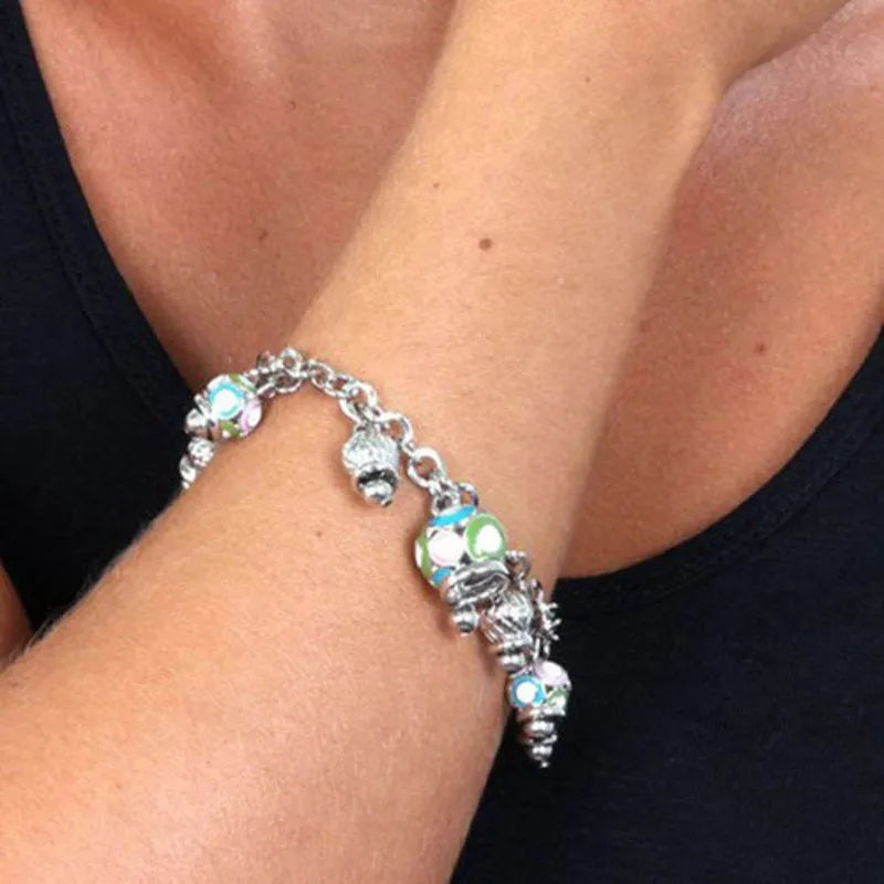 AMO CAPRI - BRACCIALE IN METALLO CON CAMPANELLE POIS MULTICOLOR