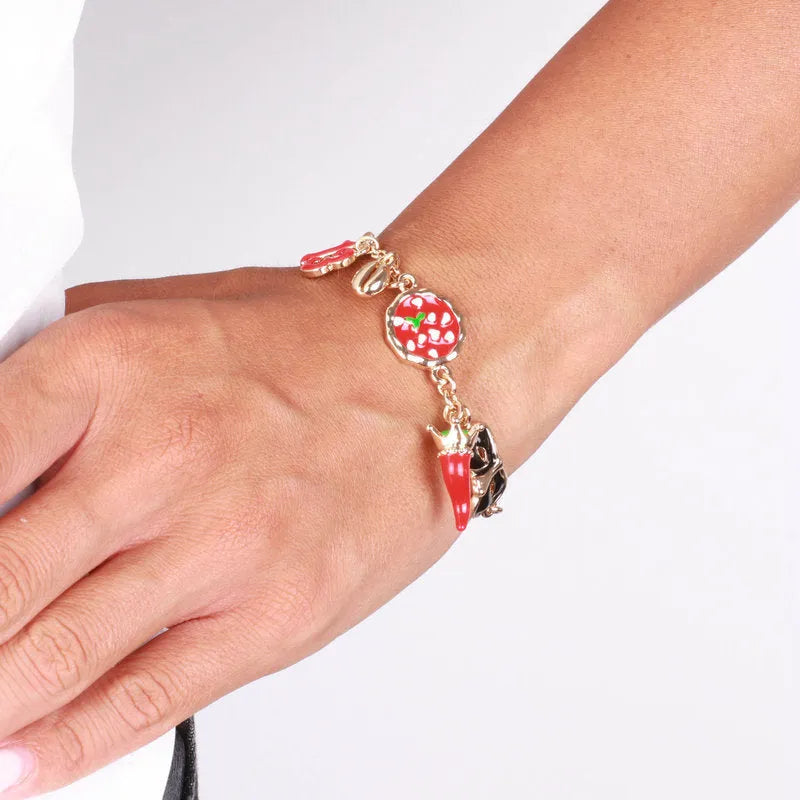 AMO NAPOLI - BRACCIALE IN METALLO CHARMS NAPOLETANI