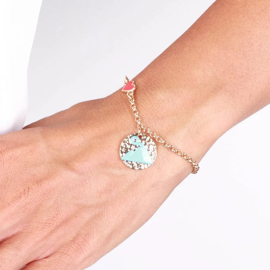 AMO NAPOLI - BRACCIALE IN METALLO CON VESUVIO AZZURRO