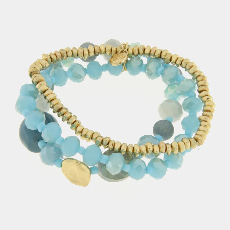 AMO VENEZIA - BRACCIALE ELASTICO CON PIETRE TURCHESI