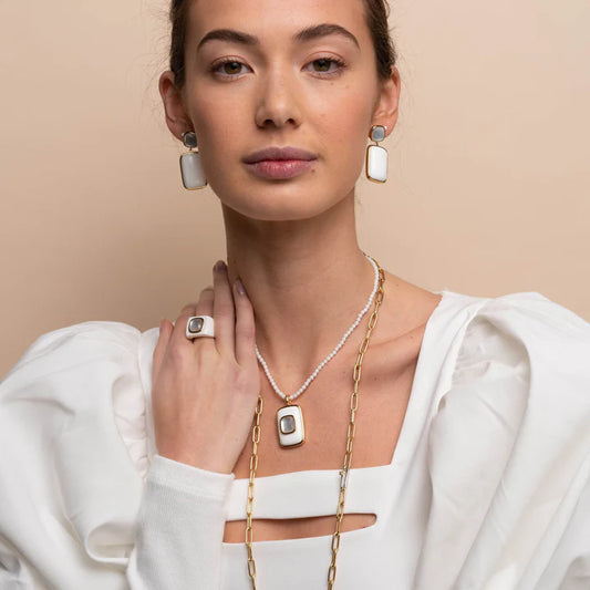 TI SENTO - COLLANA CON PICCOLR PERLE IN AGATA BIANCA