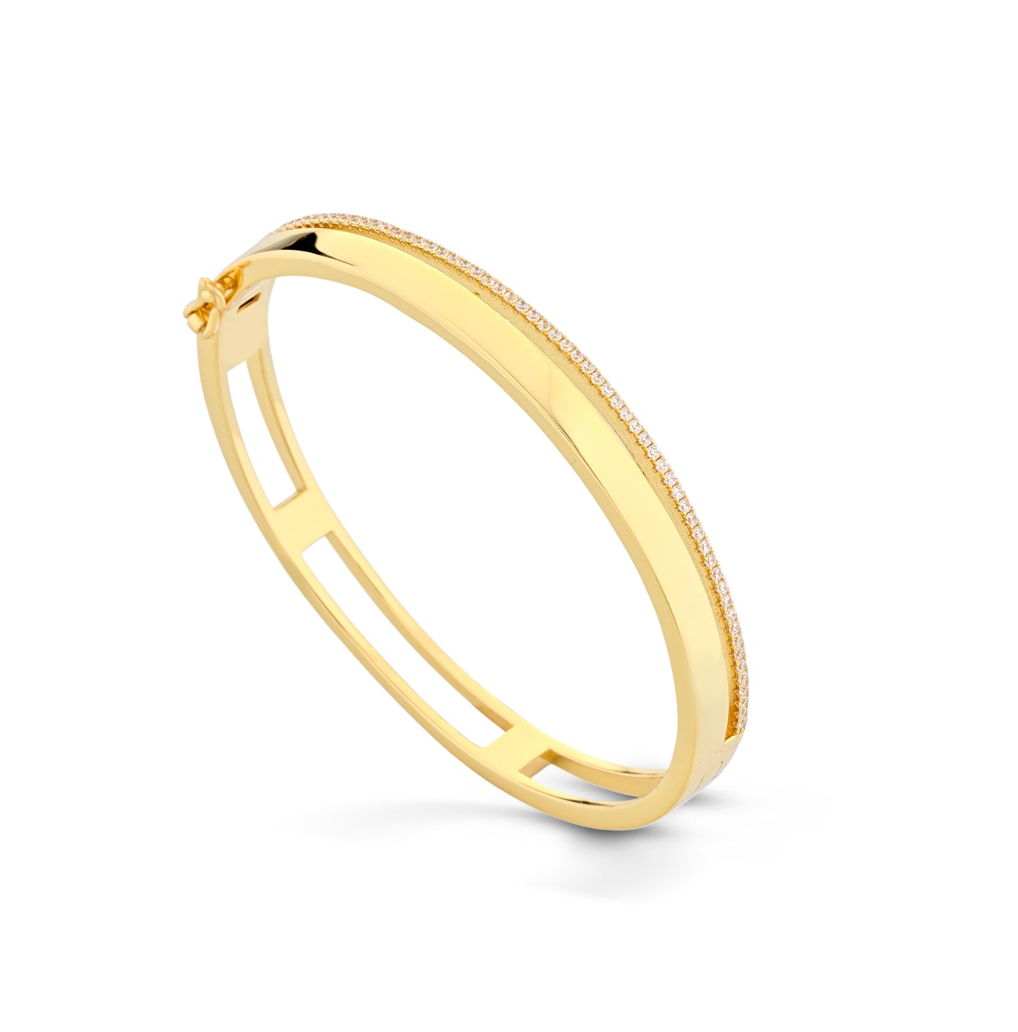 MAISON FOLA - BRACCIALE IN ARGENTO PLACCATO ORO E ZIRCONI BIANCHI