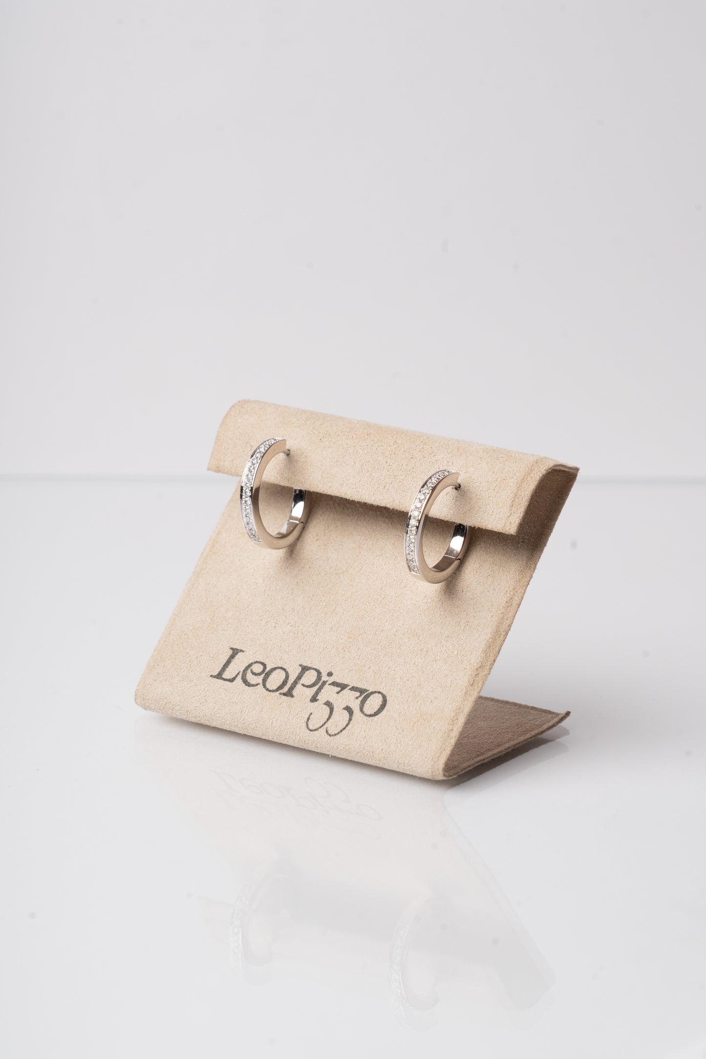 LEO PIZZO - ORECCHINI CERCHI ORO BIANCO E DIAMANTI