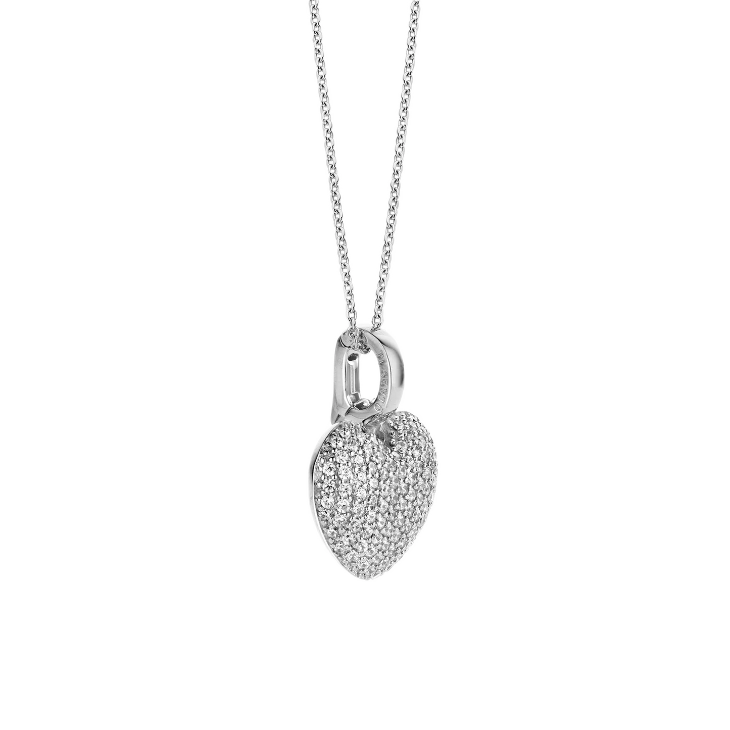 TI SENTO - COLLANA CIONDOLO CUORE PENDENTE ARGENTO PAVE' ZIRCONI