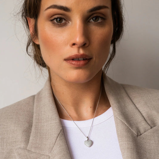 TI SENTO - COLLANA CIONDOLO CUORE PENDENTE ARGENTO PAVE' ZIRCONI