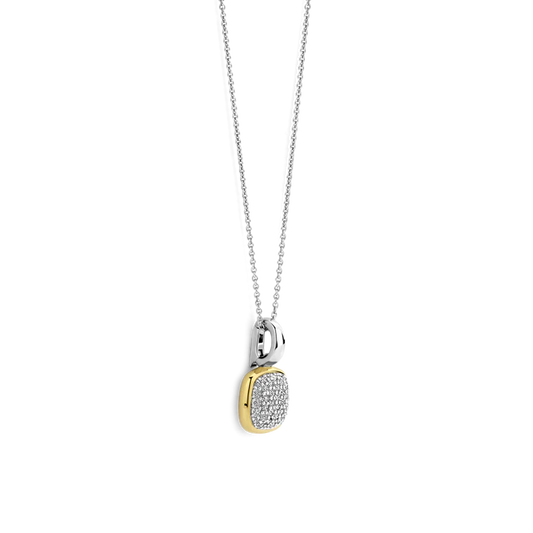 TI SENTO - COLLANA ARGENTO DORATO CON PENDENTE ZIRCONI