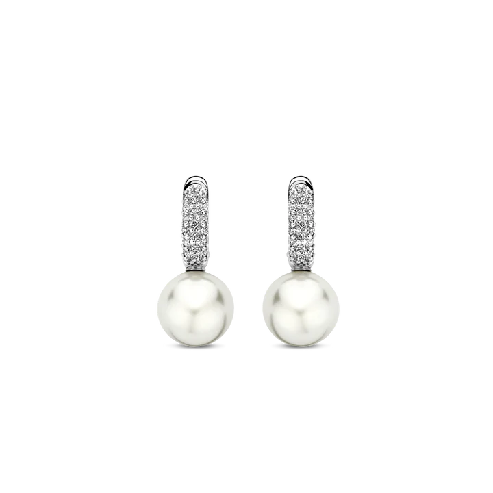 TI SENTO - ORECCHINI PENDENTI ARGENTO PERLE E ZIRCONI