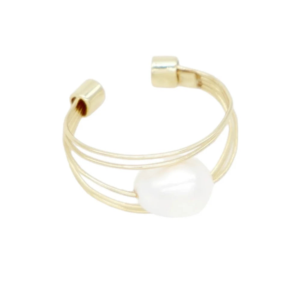 ANELLO MULTIFILI CON PERLA