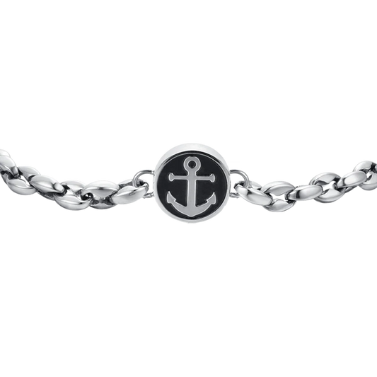 LUCA BARRA - BRACCIALE UOMO IN ACCIAIO CON ANCORA