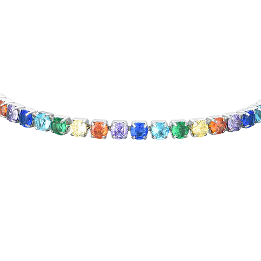 LUCA BARRA - BRACCIALE TENNIS DONNA CRISTALLI MULTICOLOR