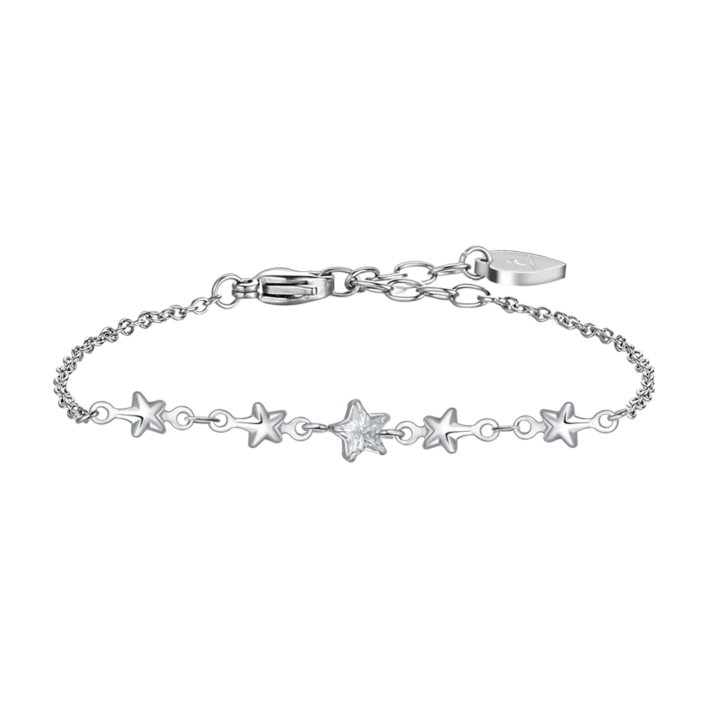 LUCA BARRA - BRACCIALE DONNA CON STELLE E ZIRCONI BIANCHI