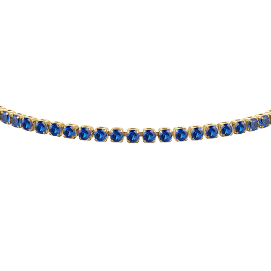 LUCA BARRA - BRACCIALE TENNIS DONNA IN ACCIAIO COLORE ORO CON ZIRCONI BLU