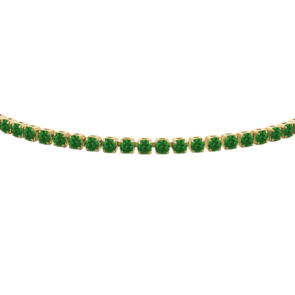 LUCA BARRA - BRACCIALE TENNIS DONNA IN ACCIAIO COLORE ORO CON ZIRCONI VERDI