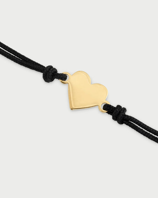 BRACCIALE IN TESSUTO CON CUORE DORATO