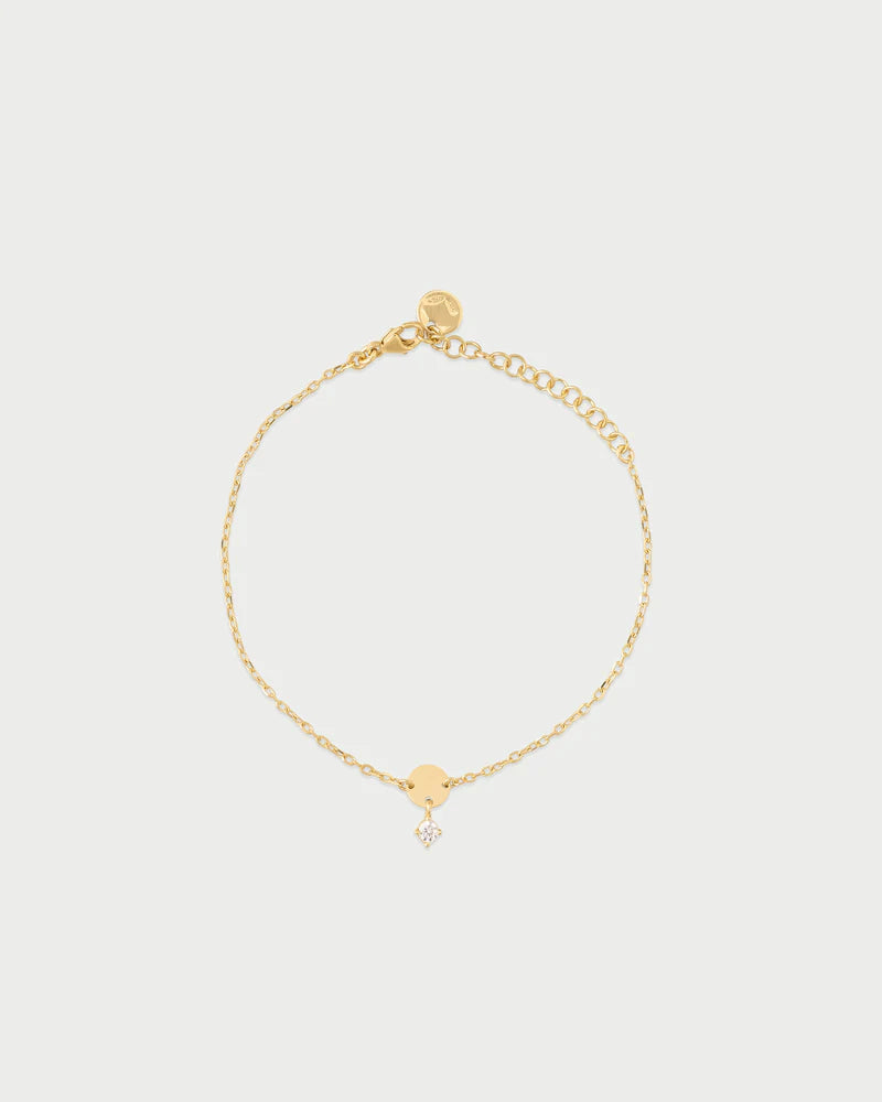 BRACCIALE CERCHIO CON ZIRCONE BIANCHI PENDENTE