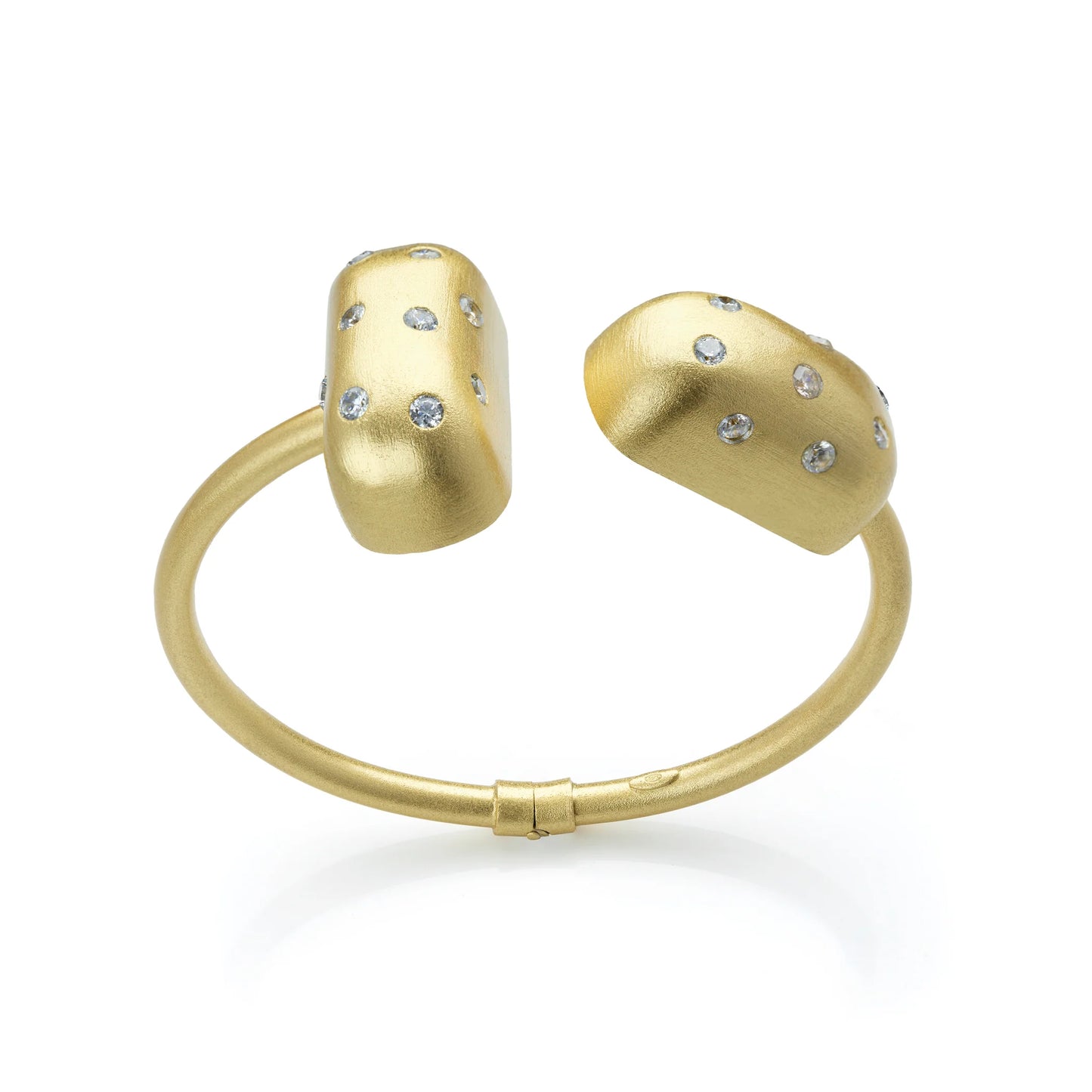 BRACCIALE RIGIDO IN ARGENTO DORATO CON ZIRCONI