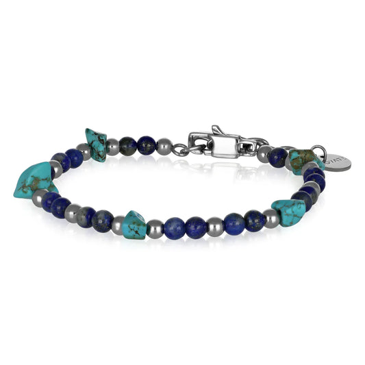 GOYATE' - BRACCIALE UOMO LAPIS E AULITE TURCHESE
