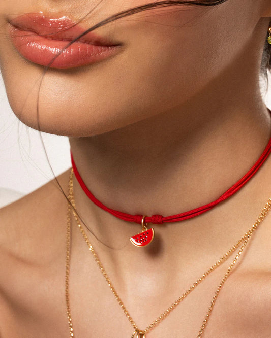 CHARM BAR - CIONDOLO COCOMERO SMATO ROSSO E VERDE