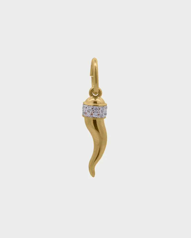 CHARM BAR - CIONDOLO CORNO DORATO XL