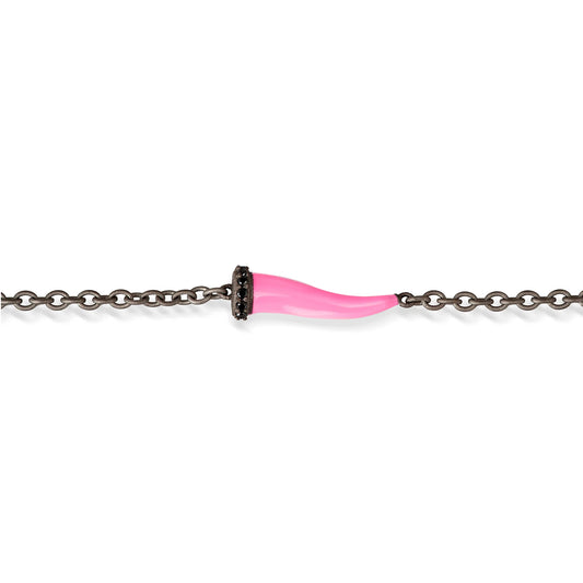 BRACCIALE CORNO ROSA DIAMANTI NERI