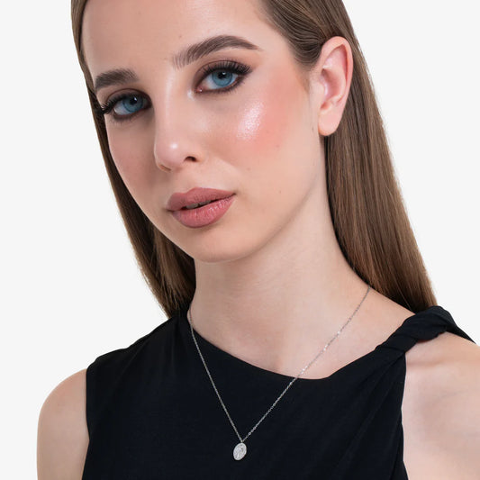 LUCA BARRA - COLLANA DONNA IN ACCIAIO, MEDAGLIETTA CON MADONNINA MIRACOLOSA