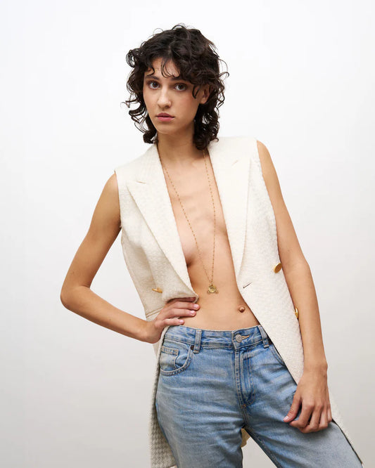 COLLANA ARGENTO DORATO CON CARROZZA