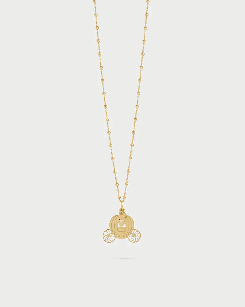 COLLANA ARGENTO DORATO CON CARROZZA