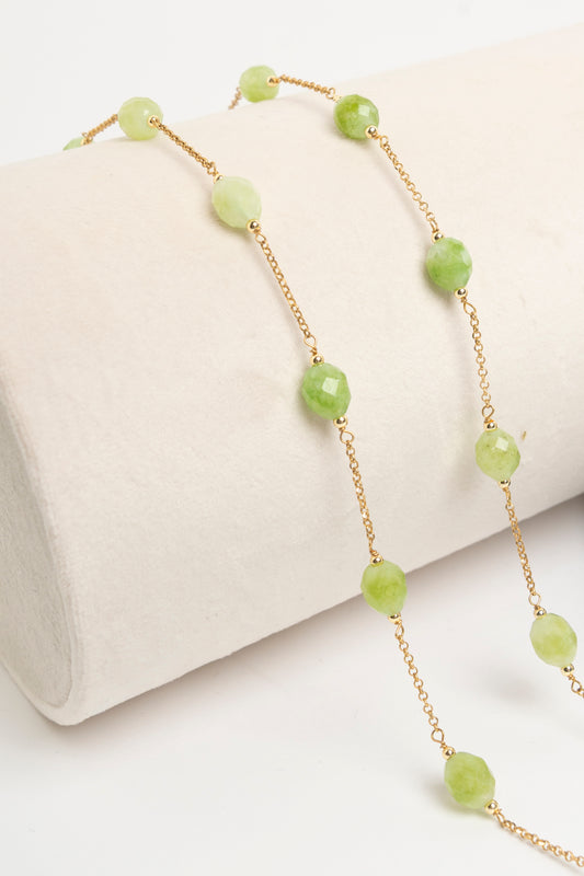 SICYLUI - COLLANA CHANEL PIETRE NATURALI VERDI