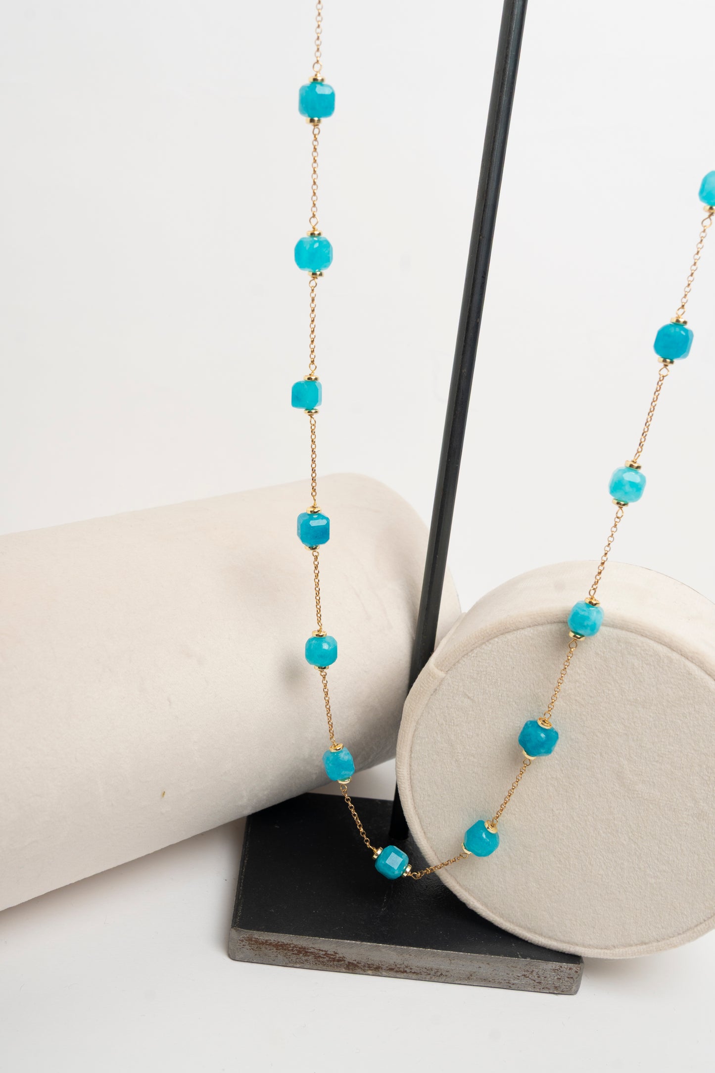 SICYLUI - COLLANA CHANEL PIETRE NATURALI TURCHESI