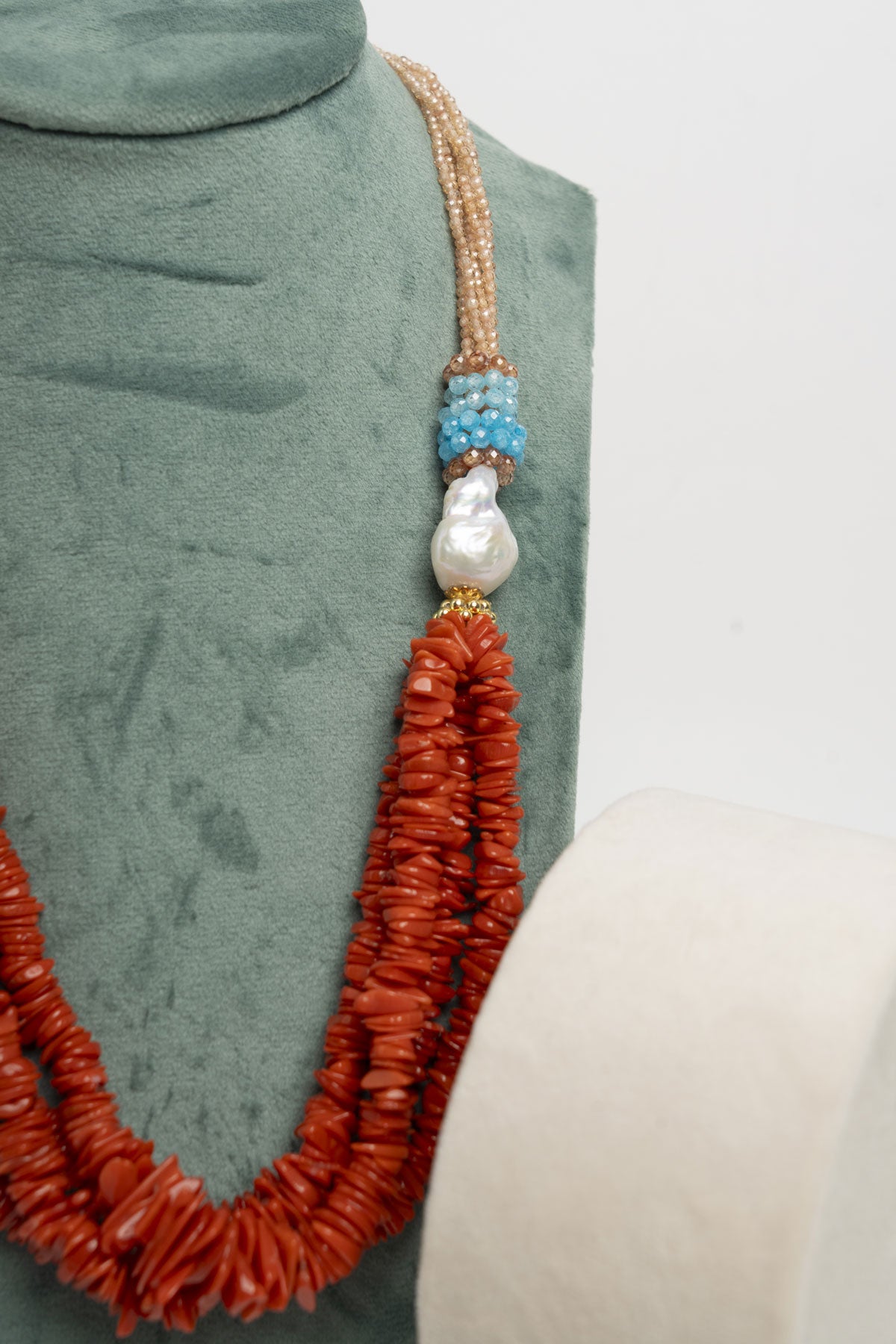 SICYLUI - COLLANA CORALLO E PERLA SCARAMAZZA