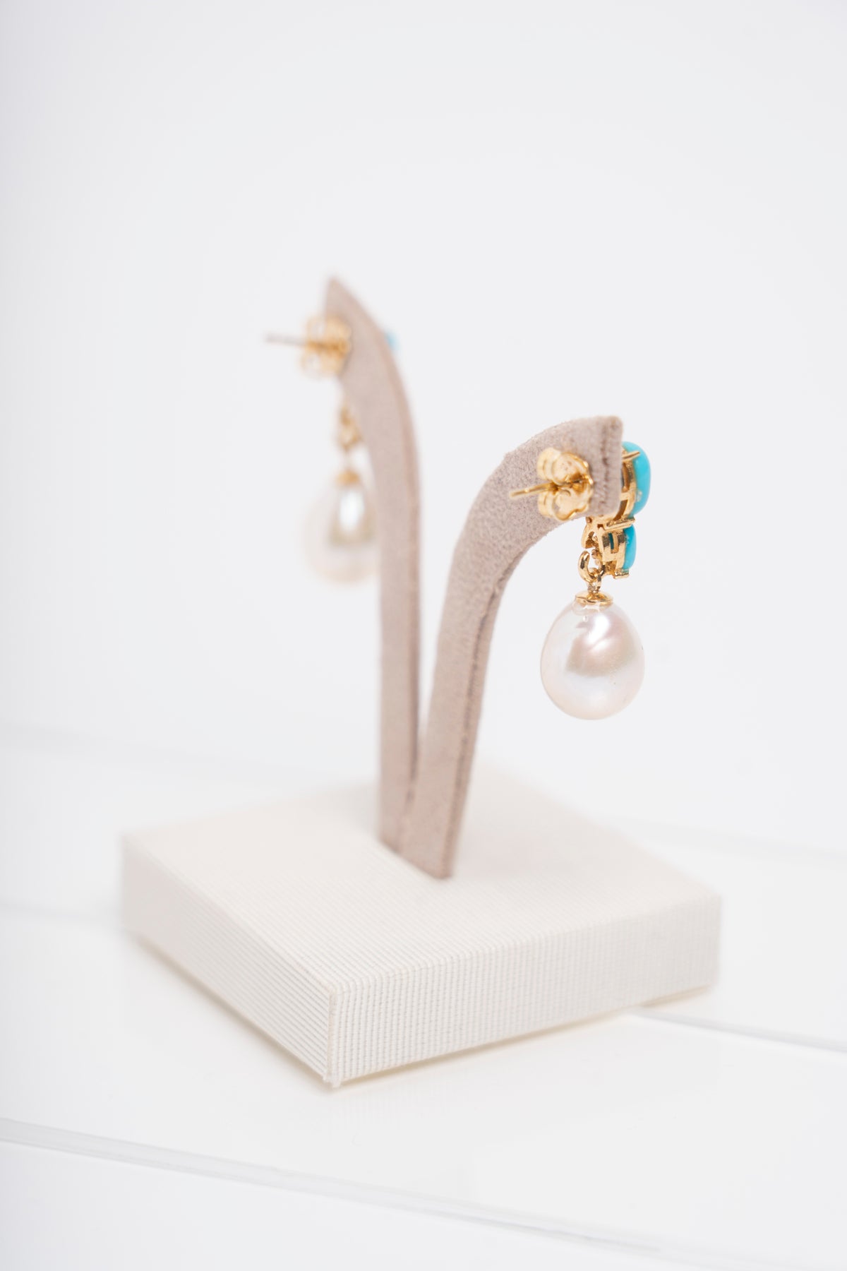 SOARA - ORECCHINI IN TURCHESE E PERLE