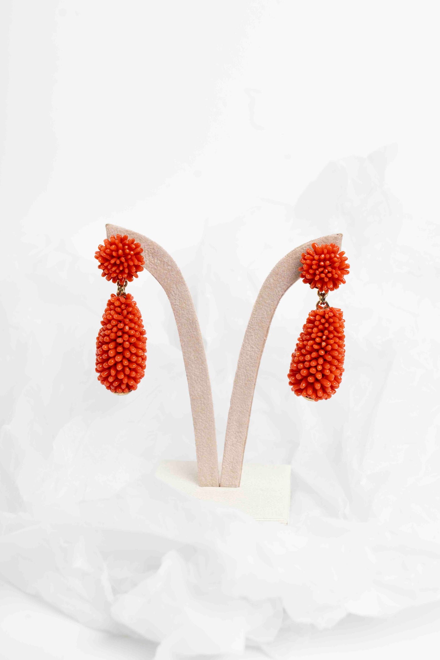 SOARA - ORECCHINI PENDENTI CESPUGLIO IN CORALLO